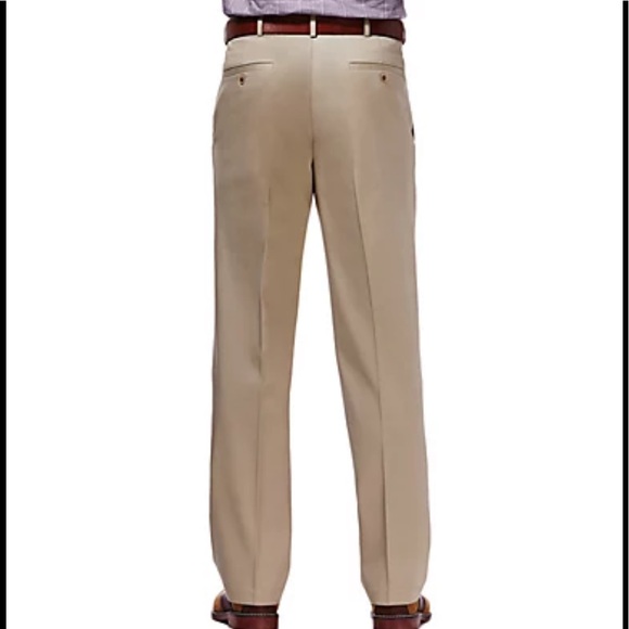 Haggar Pants Khakis Classic Fit Flat Front No Iron Expandable Waist Size 42x36 - Picture 3 of 6